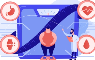 Obesity health problem concept vector illustration.